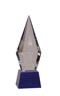 Crystal with Obelisk Base (11")